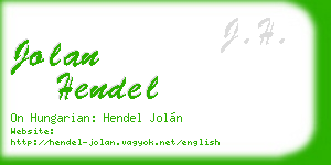 jolan hendel business card