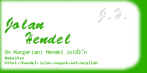 jolan hendel business card